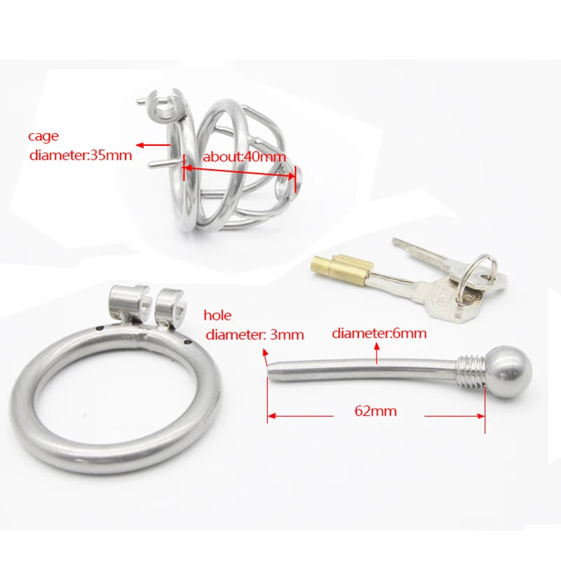 Chastity Cage with Urethra Catheter A229