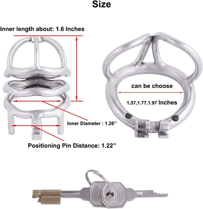 Stainless steel Separating Ring Chastity Cage