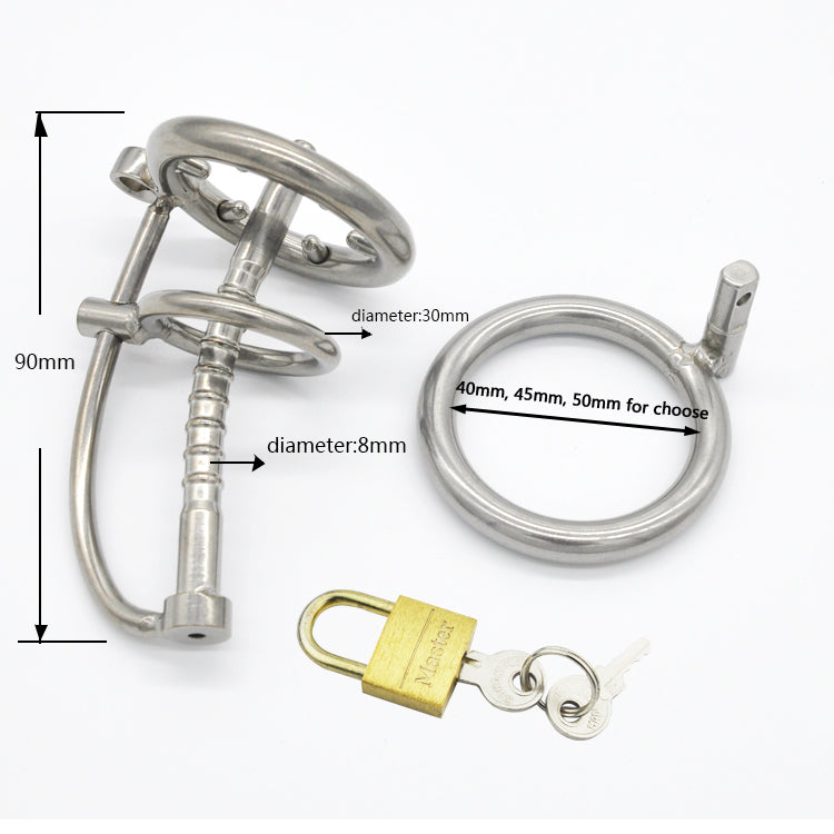 Chastity Cage with Catheter Anti-Shedding Ring