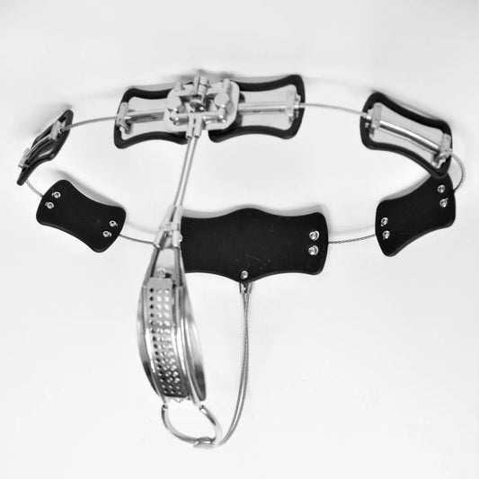 Adjustable Size Stainless Steel Female Chastity Belt, T-type Chastity lock, Chastity Device, Adult Game, Sex Toy, S085