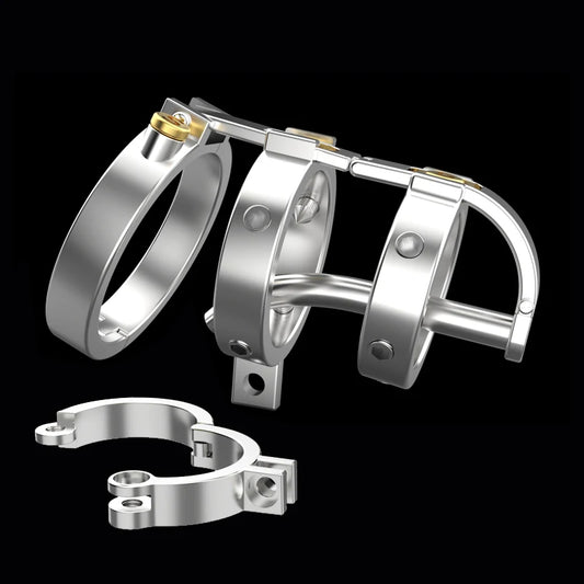 316 Stainless Steel Metal The Sadism Double Lock Male Chastity Device Cock Cage Penis Ring Belt Adult Sex Toys