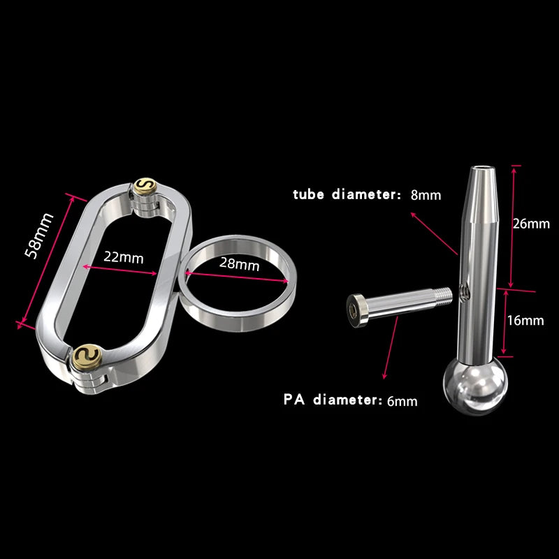 Stainless Steel COCKLE Urethra PA Cock Cage