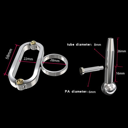 Stainless Steel COCKLE Urethra PA Cock Cage