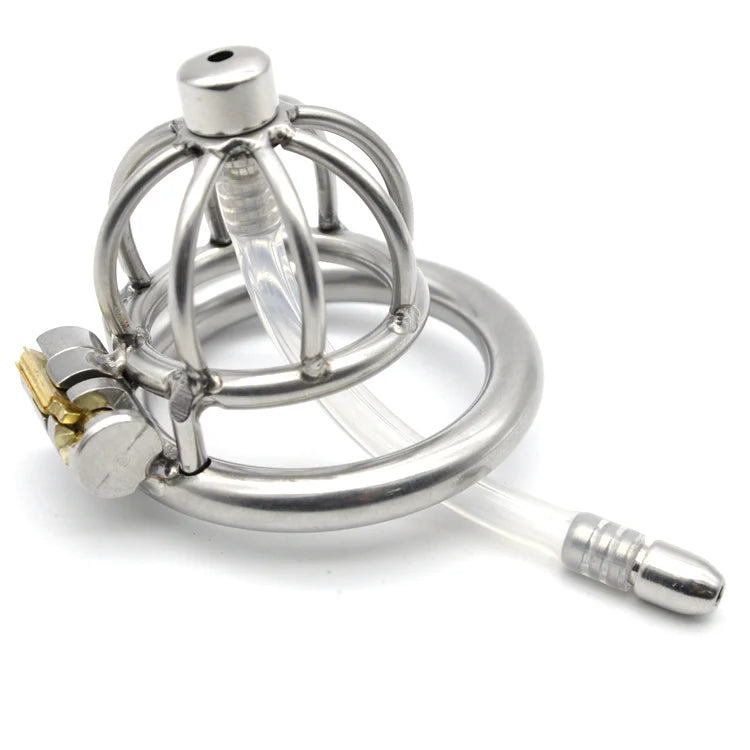 Cock Cage with catheter Penis Lock
