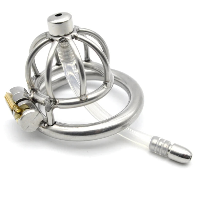Cock Cage with catheter Penis Lock