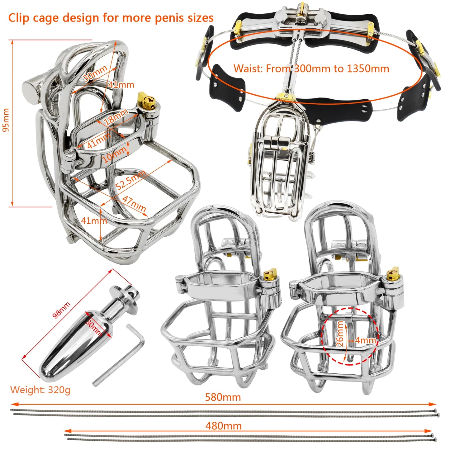 Clip Cage Male Chastity Belt