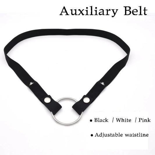Woman Lesbian Elastic Auxiliary belt for Cock cage
