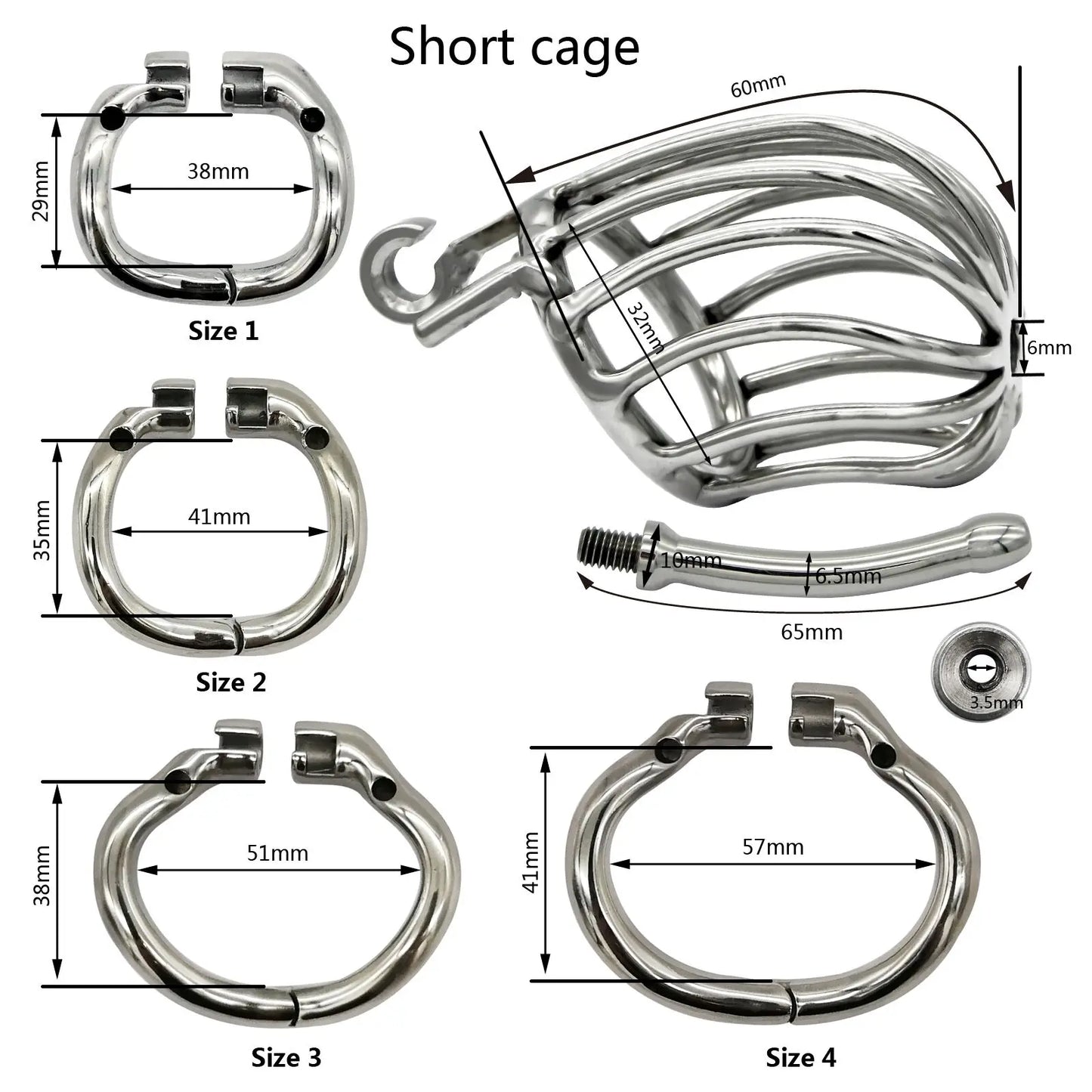 Hinge Ring Stealth Lock Chastity Cage S095