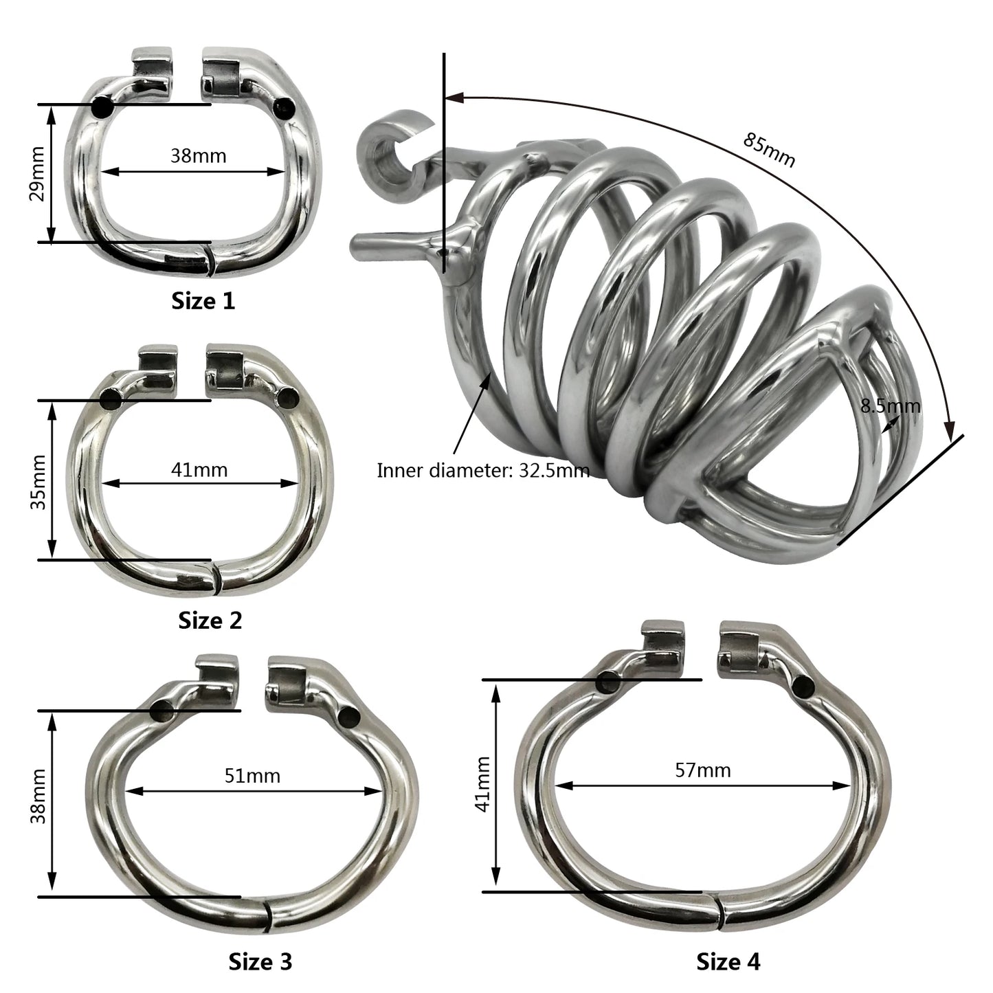 Hinge Ring Stealth Lock Chastity Cage S050
