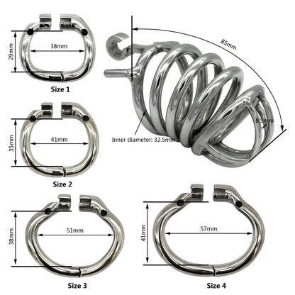 Hinge Ring Stealth Lock Chastity Cage S050