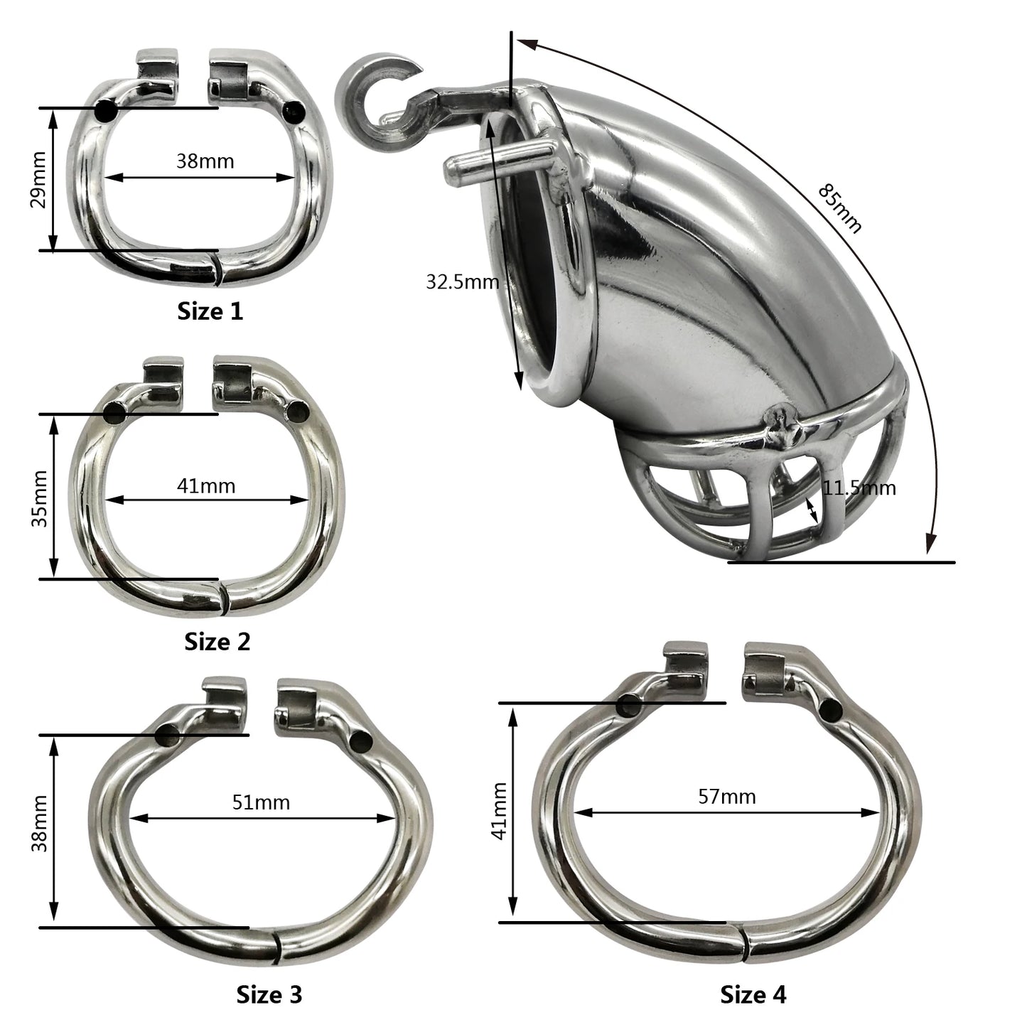 Hinge Ring Chastity Device Cock Cage S057