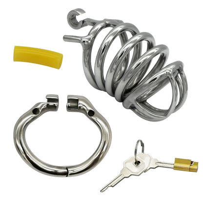Hinge Ring Stealth Lock Chastity Cage S050
