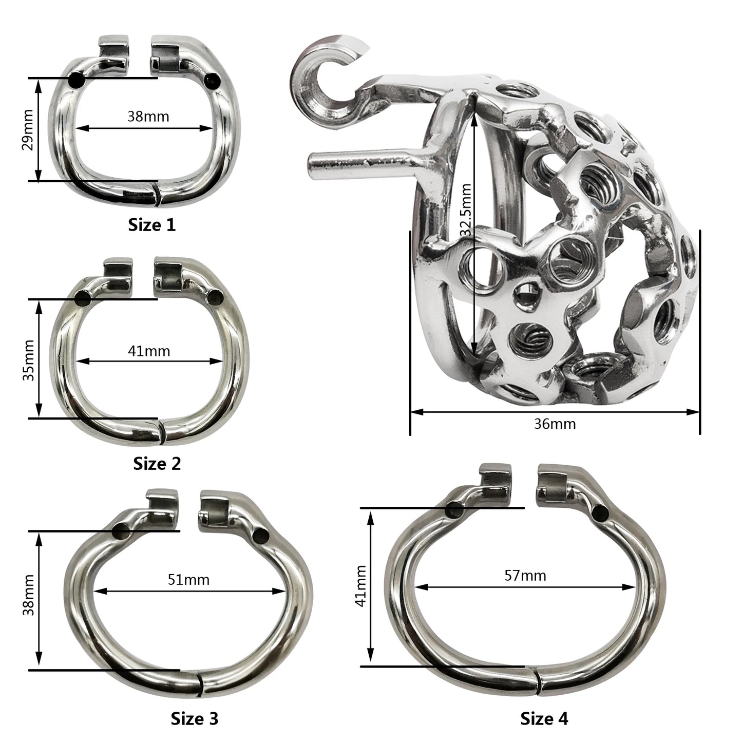 Ergonomic Stainless Steel Stealth Lock Male Chastity Device,Cock Cage,Penis Lock,Cock Ring,Chastity Belt,S061