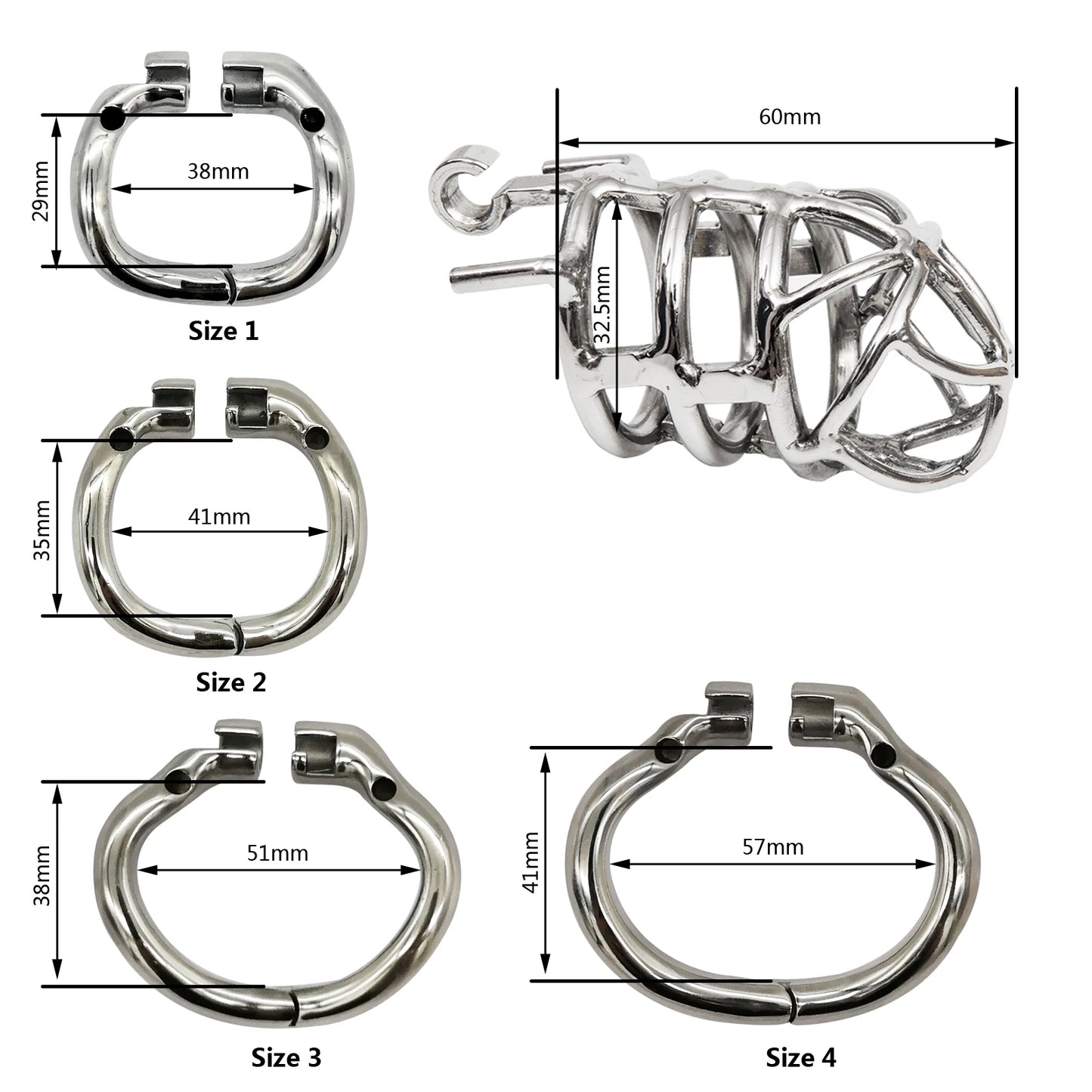 Hinge Ring Chastity Cage Penis Lock S064