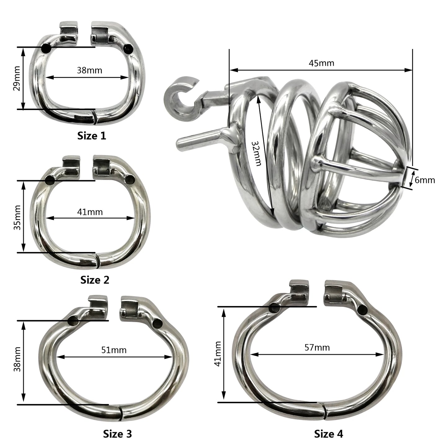Hinge Ring Chastity Device Cock Cage S054