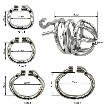 Hinge Ring Chastity Device Cock Cage S054