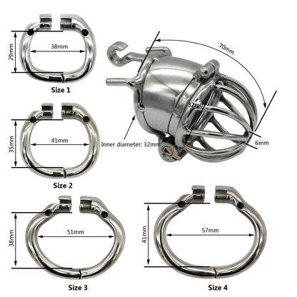 Openable Glans Cap Chastity Cage S076