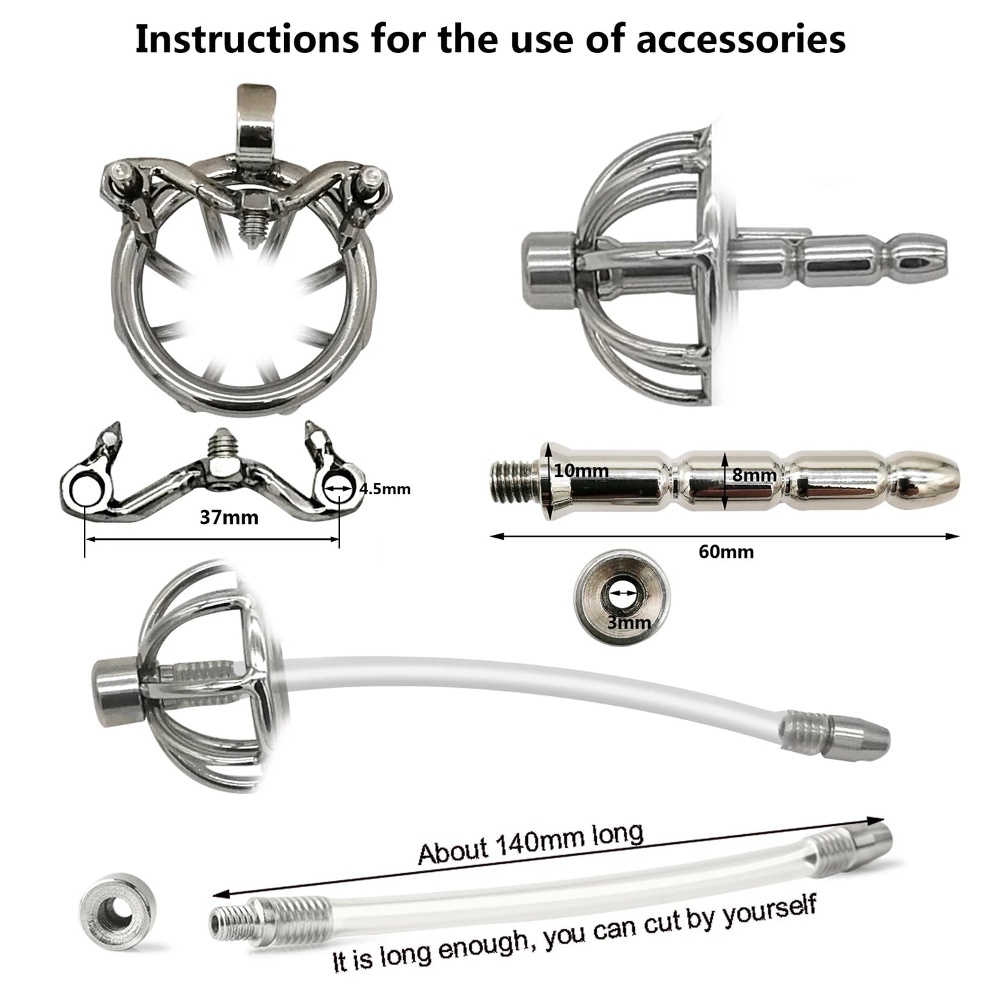 Flat Cage Stainless Steel Male Chastity Device, Super Small Cock Cage, Anti-Off Penis Ring Lock, Stealth Lock Chastity Belt