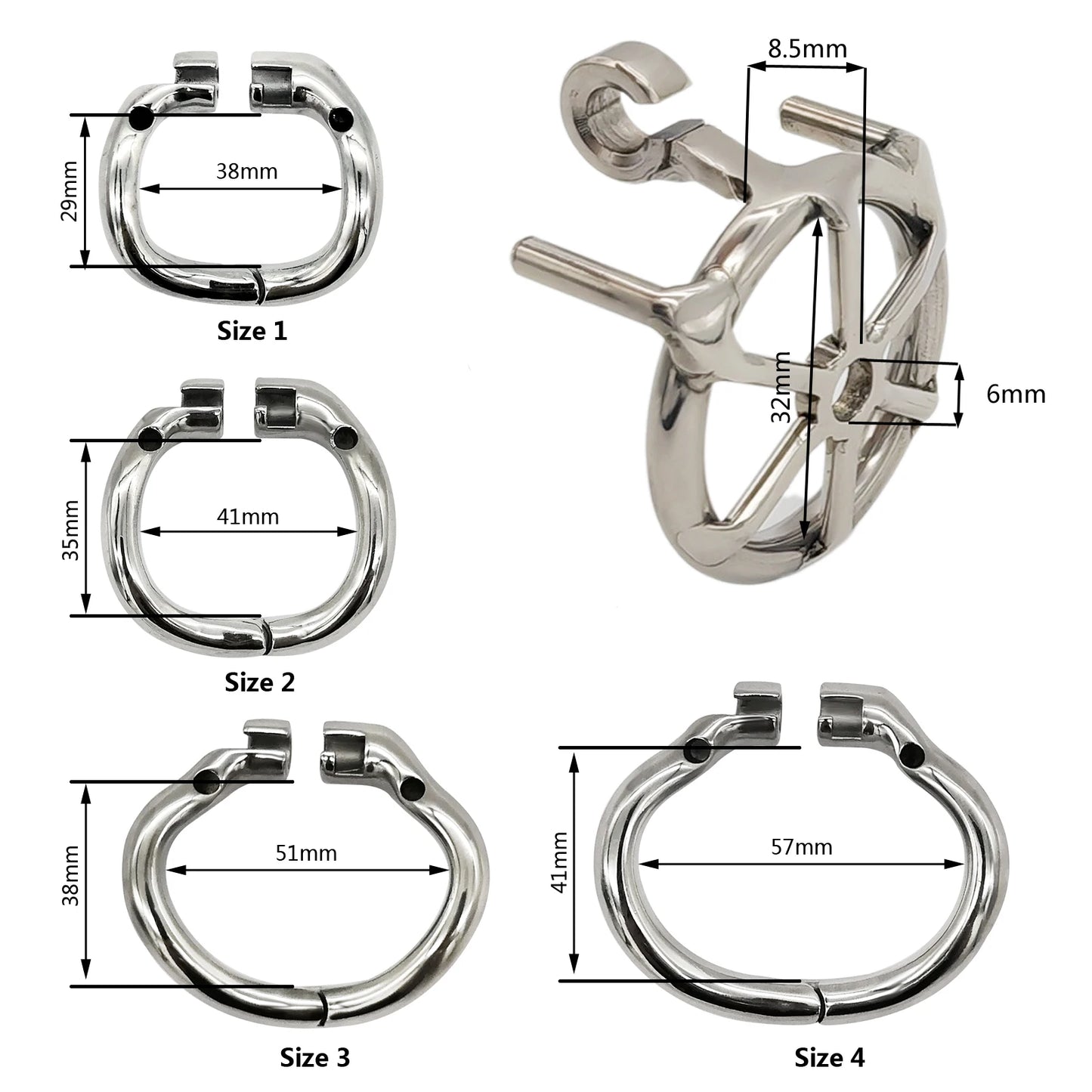 Flat Cage Stainless Steel Male Chastity Device, Super Small Cock Cage, Anti-Off Penis Ring Lock, Stealth Lock Chastity Belt