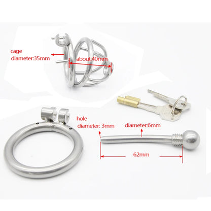 Chastity Cage with Urethra Catheter A229