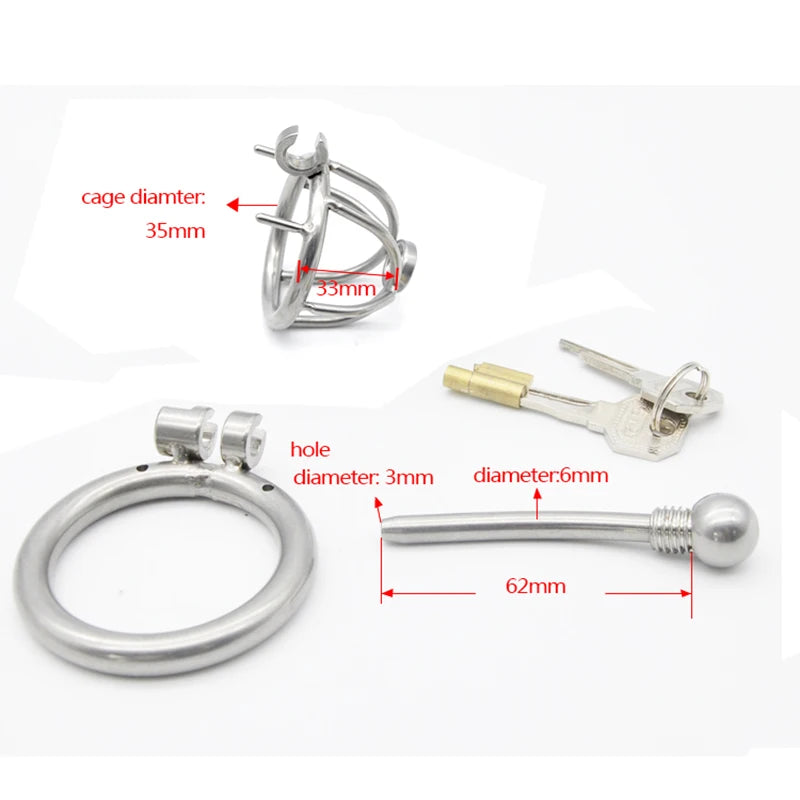 Chastity Cage with Urethra Catheter A229