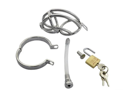Chastity Cage with Catheter Penis Lock