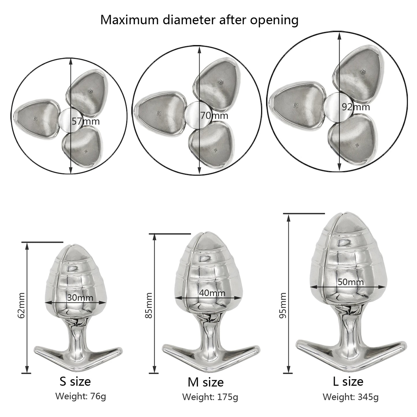 Happygo Opening Stainless Steel Vaginal Anal Dilator
