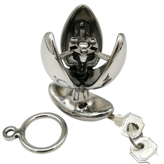 Happygo Stainless Steel Anal Lock,Anal Vaginal Dilator,Openable Anal Plugs Heavy Anus Beads Lock, Anal Sex Toys, Adult Game 096