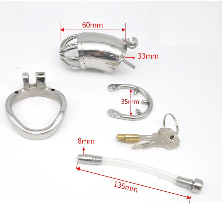 Urethral Catheter Anti-Shedding Ring Cock Cage