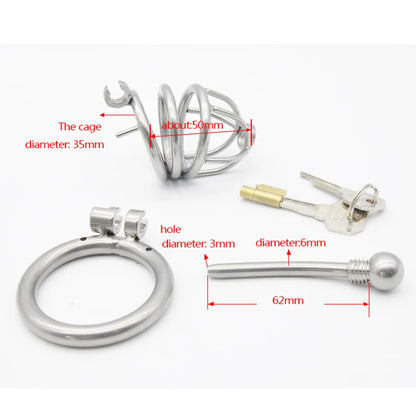Chastity Cage with Urethra Catheter A229