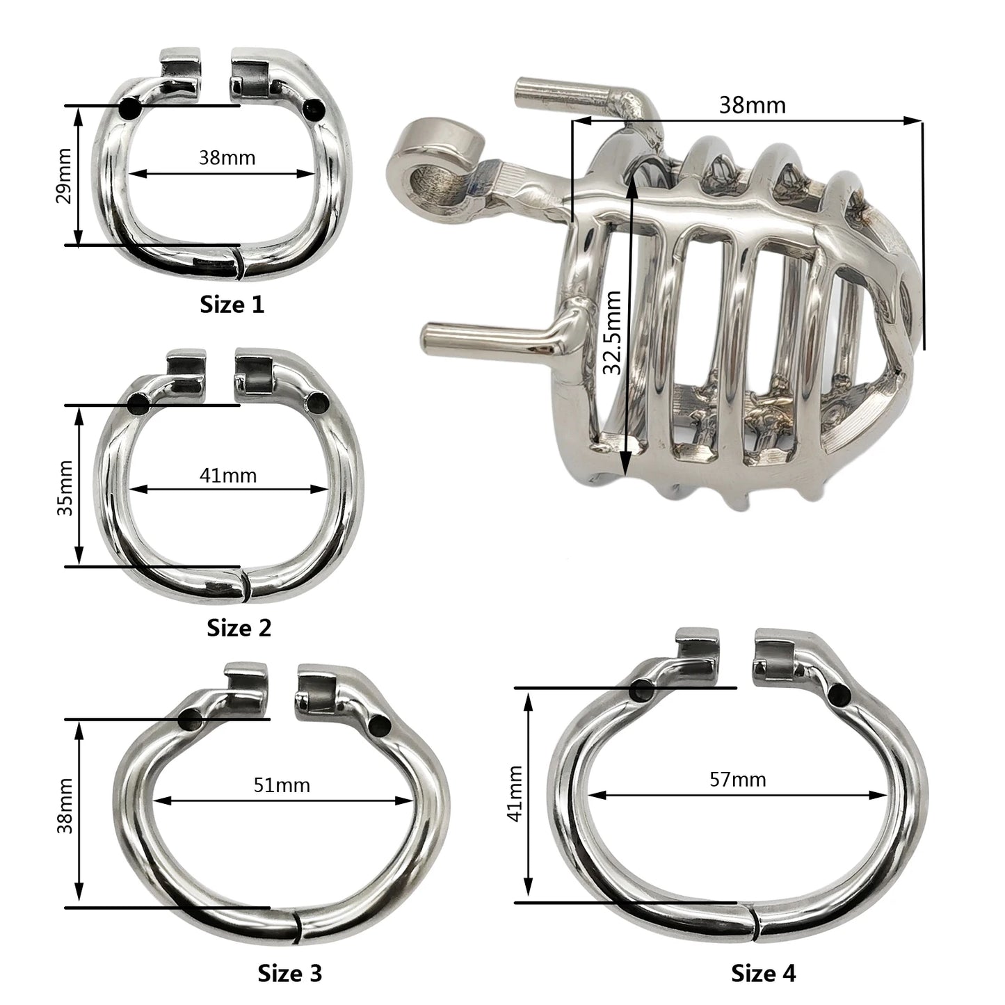 Chastity Device Cock Cage Penis Ring Lock