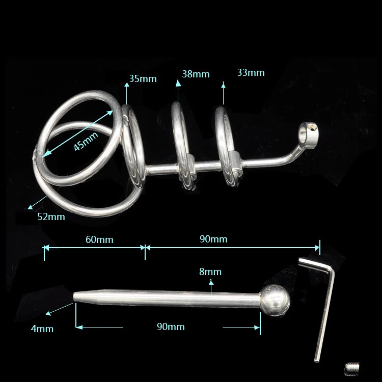 Chastity Device with Catheter Penis Lock