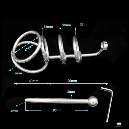 Chastity Device with Catheter Penis Lock