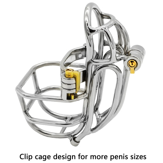 Newest Design Stainless Steel Detachable Male Chastity Device, PA Puncture Cock Cage,Penis Ring Lock, Stealth Lock Chastity Belt