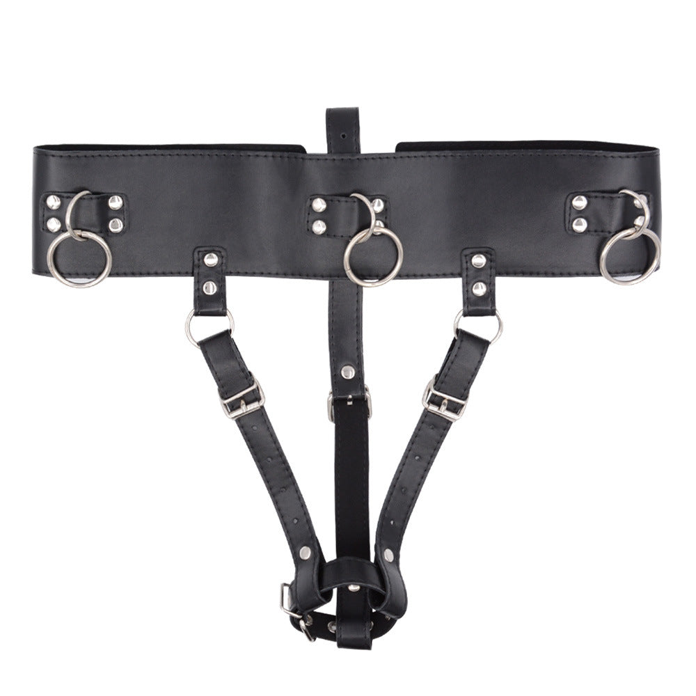 PU Leather Chastity Belt Magic Wand Holder