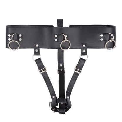 PU Leather Chastity Belt Magic Wand Holder