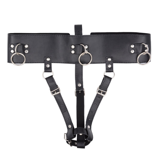 PU Leather Chastity Belt Magic Wand Holder
