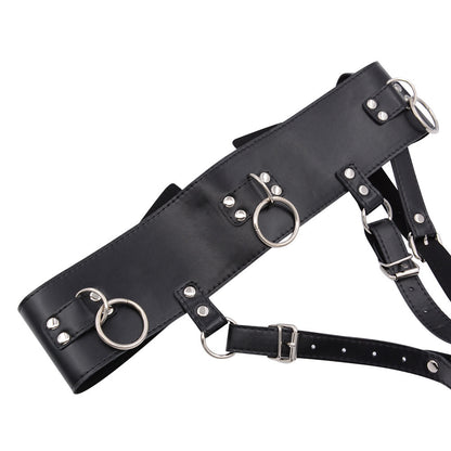 PU Leather Chastity Belt Magic Wand Holder