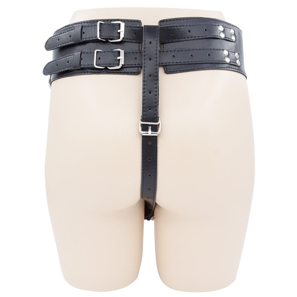 PU Leather Chastity Belt Magic Wand Holder