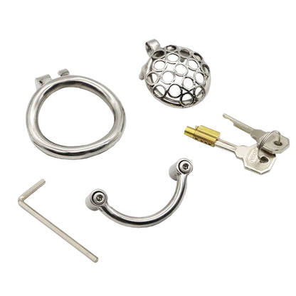 MINI Anti Slip Small Honeycomb Chastity Cage