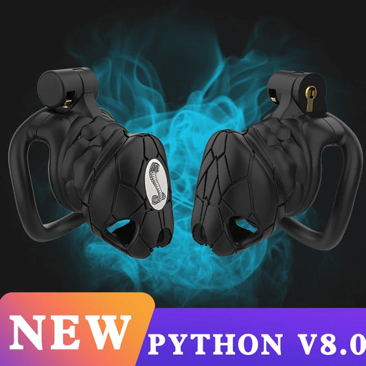 Python V8.0 3D printed Cage Mamba Male Chastity Device ARC FLAT Cuff Penis Ring Cock cage Adult Sex Toys  Penis Rings