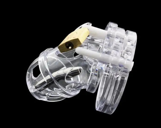 PC Cock Cage With Metal Catheter A125