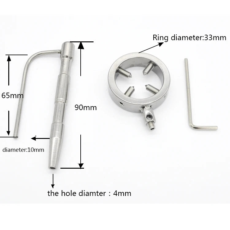 Screw Lock Penis Rings Spiked Cock Cage