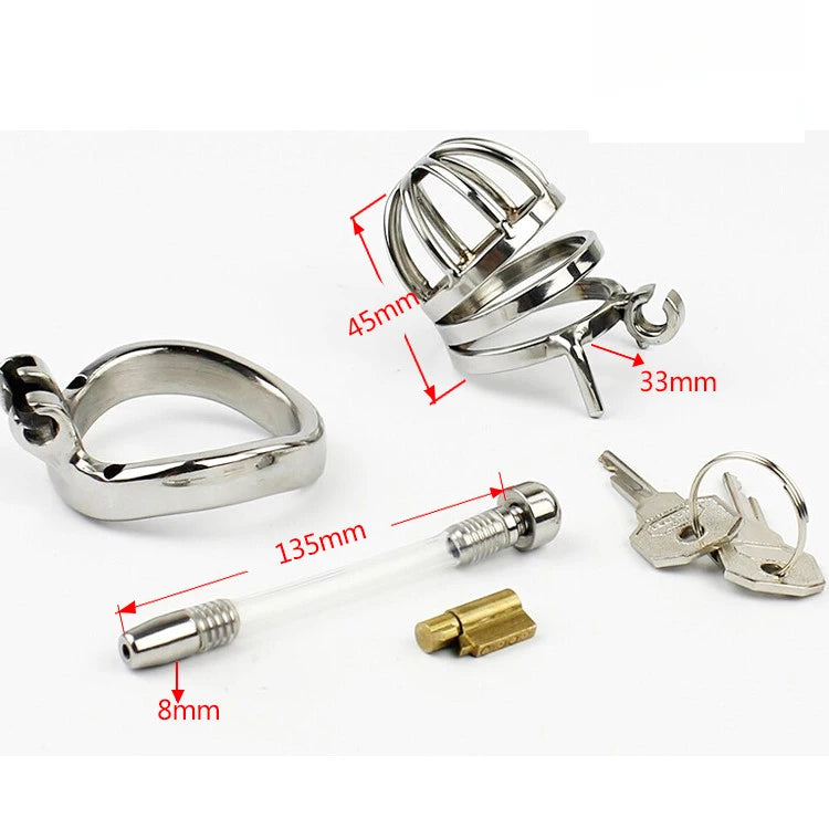 Chastity Device with Catheter Cock Cage