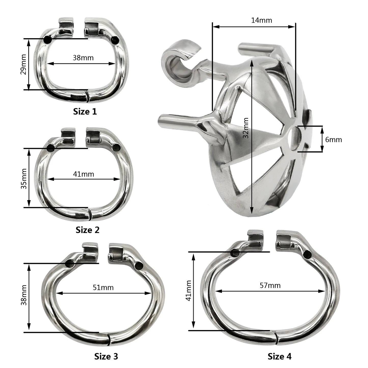 Happygo Small Flat Chastity Cage Penis Lock
