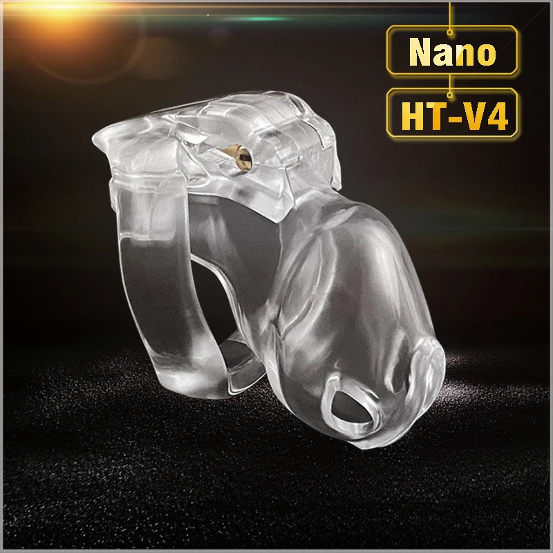 V4 Male Resin Chastity Device,Cock Cage With 4 Size Penis Ring,Cock Ring,Adult Game,Chastity Belt,A777