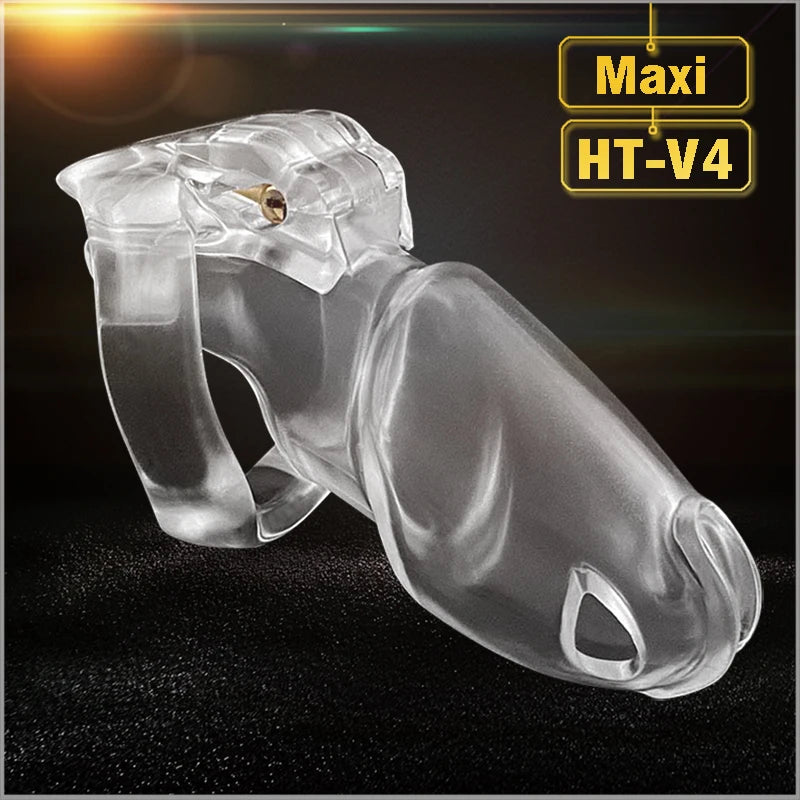 V4 Male Resin Chastity Device,Cock Cage With 4 Size Penis Ring,Cock Ring,Adult Game,Chastity Belt,A777