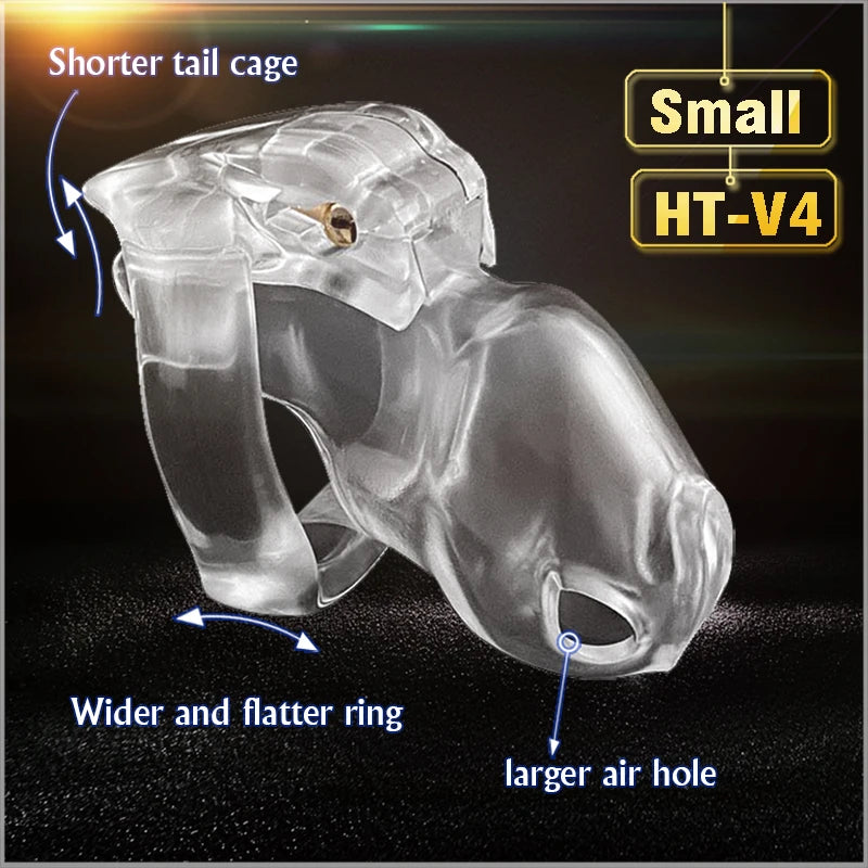 V4 Male Resin Chastity Device,Cock Cage With 4 Size Penis Ring,Cock Ring,Adult Game,Chastity Belt,A777