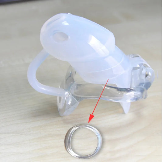 v3 Long Male Chastity Device, Silicone Cage With fixed Resin Ring, Penis Ring, Cock Ring,Chastity Belt A361